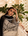 Decent White Embroidered 3Pc